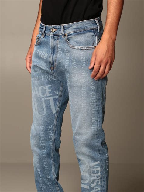 jeans versace stracciati|versace couture jeans.